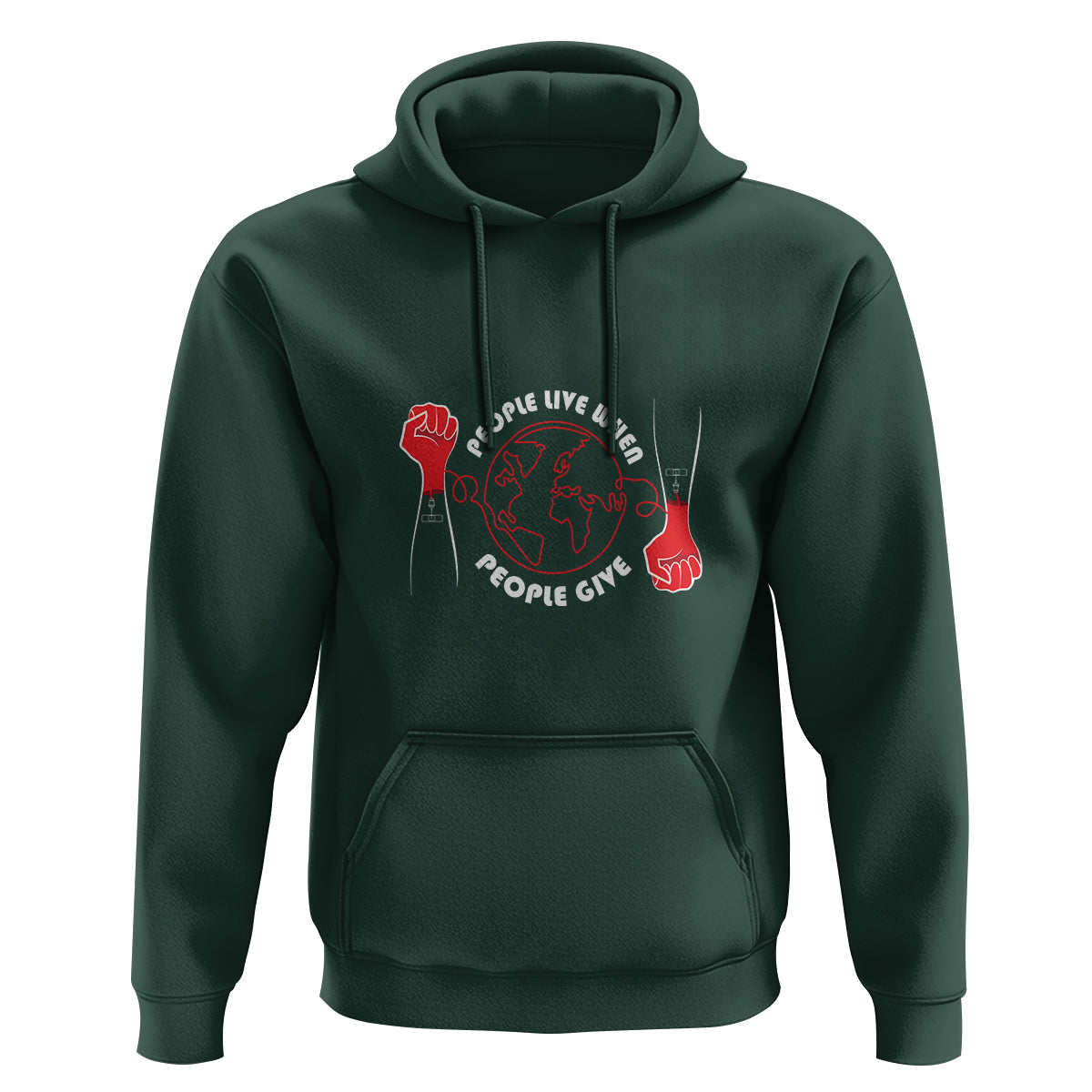 Blood Donor Hoodie People Live When People Give - Wonder Print Shop