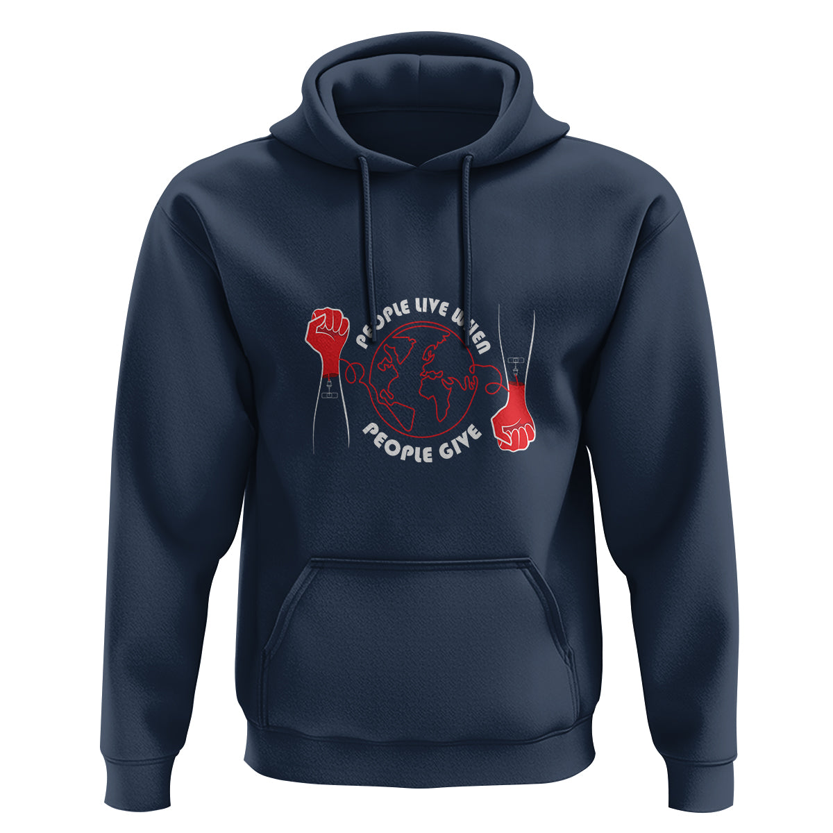 Blood Donor Hoodie People Live When People Give - Wonder Print Shop