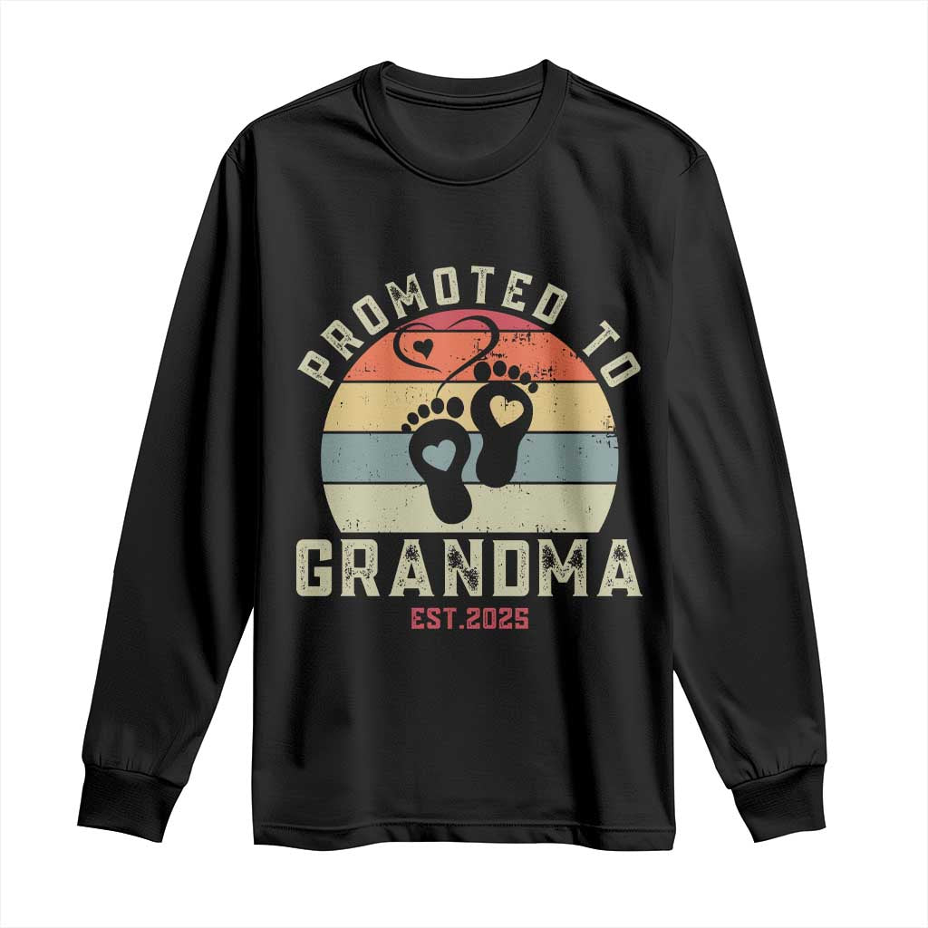 Retro Promoted To Grandma est 2025 Long Sleeve Shirt
