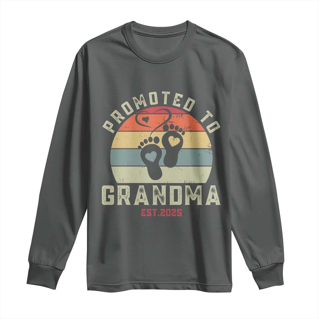 Retro Promoted To Grandma est 2025 Long Sleeve Shirt