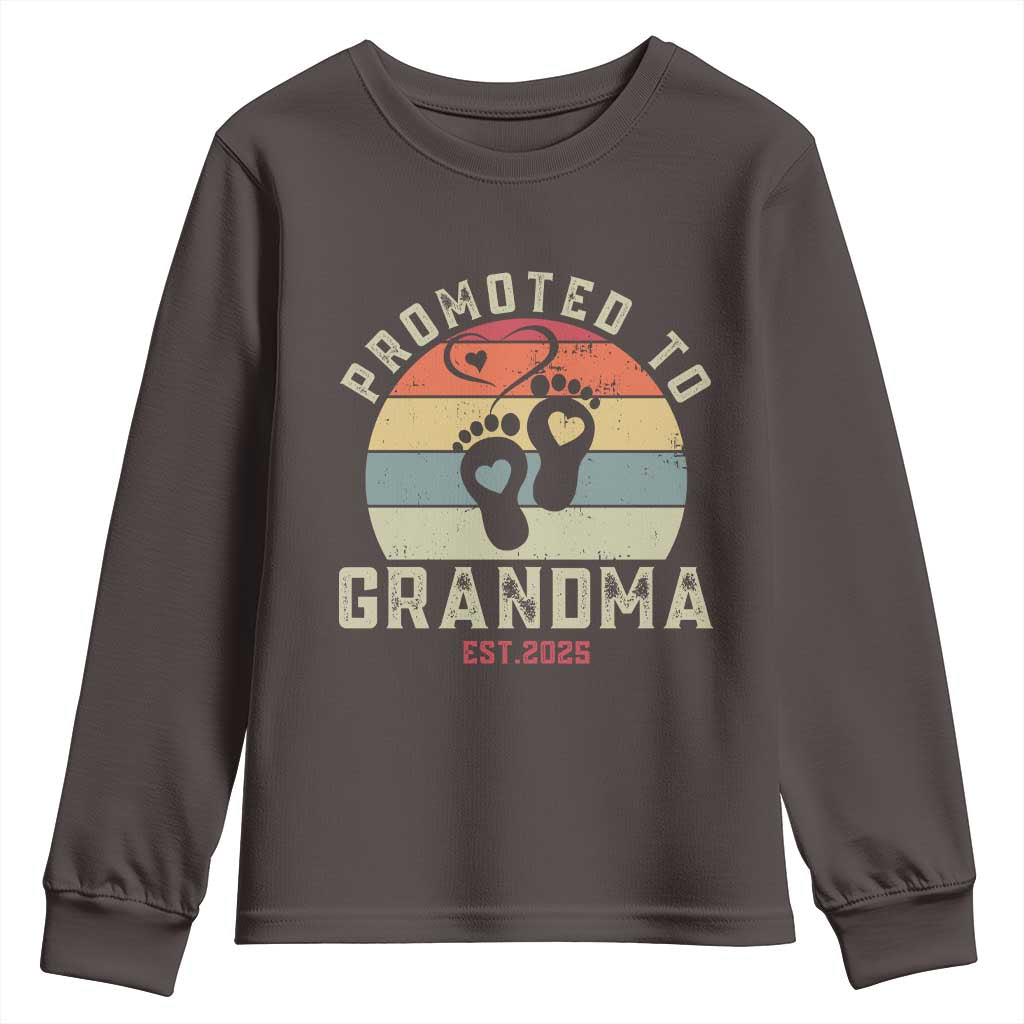 Retro Promoted To Grandma est 2025 Youth Sweatshirt