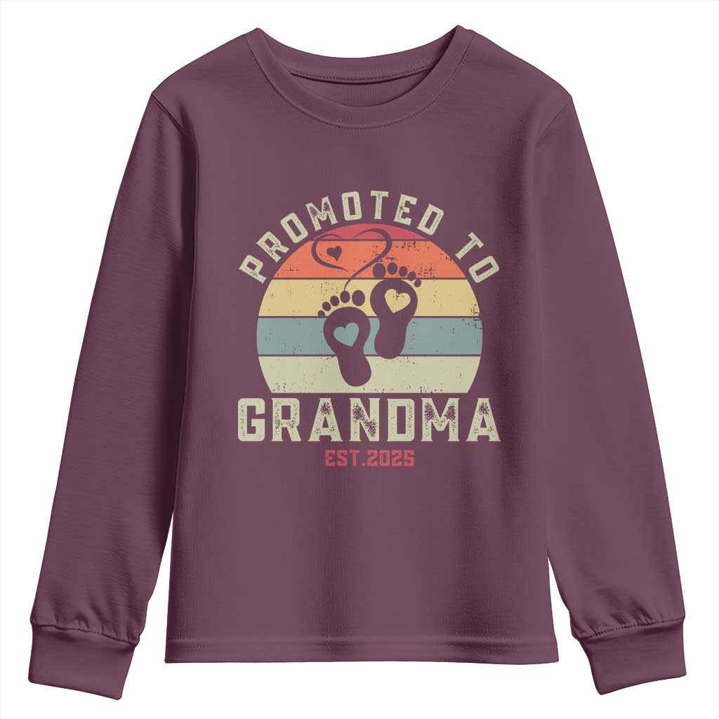 Retro Promoted To Grandma est 2025 Youth Sweatshirt