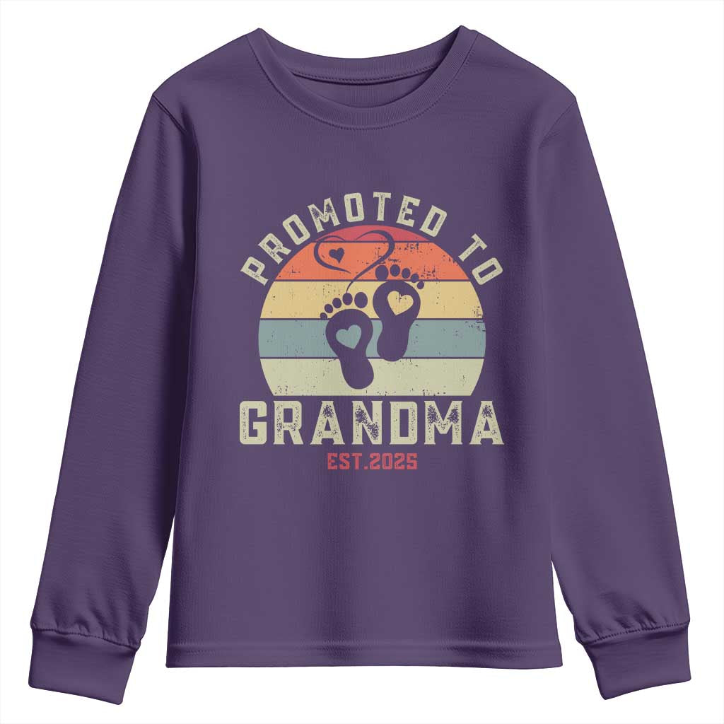 Retro Promoted To Grandma est 2025 Youth Sweatshirt