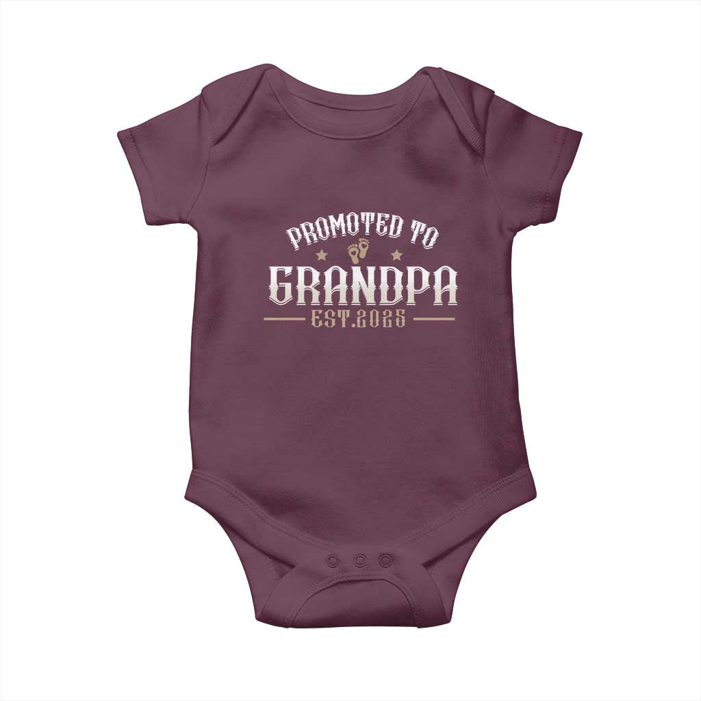 Retro Promoted To Grandpa est 2025 Baby Onesie