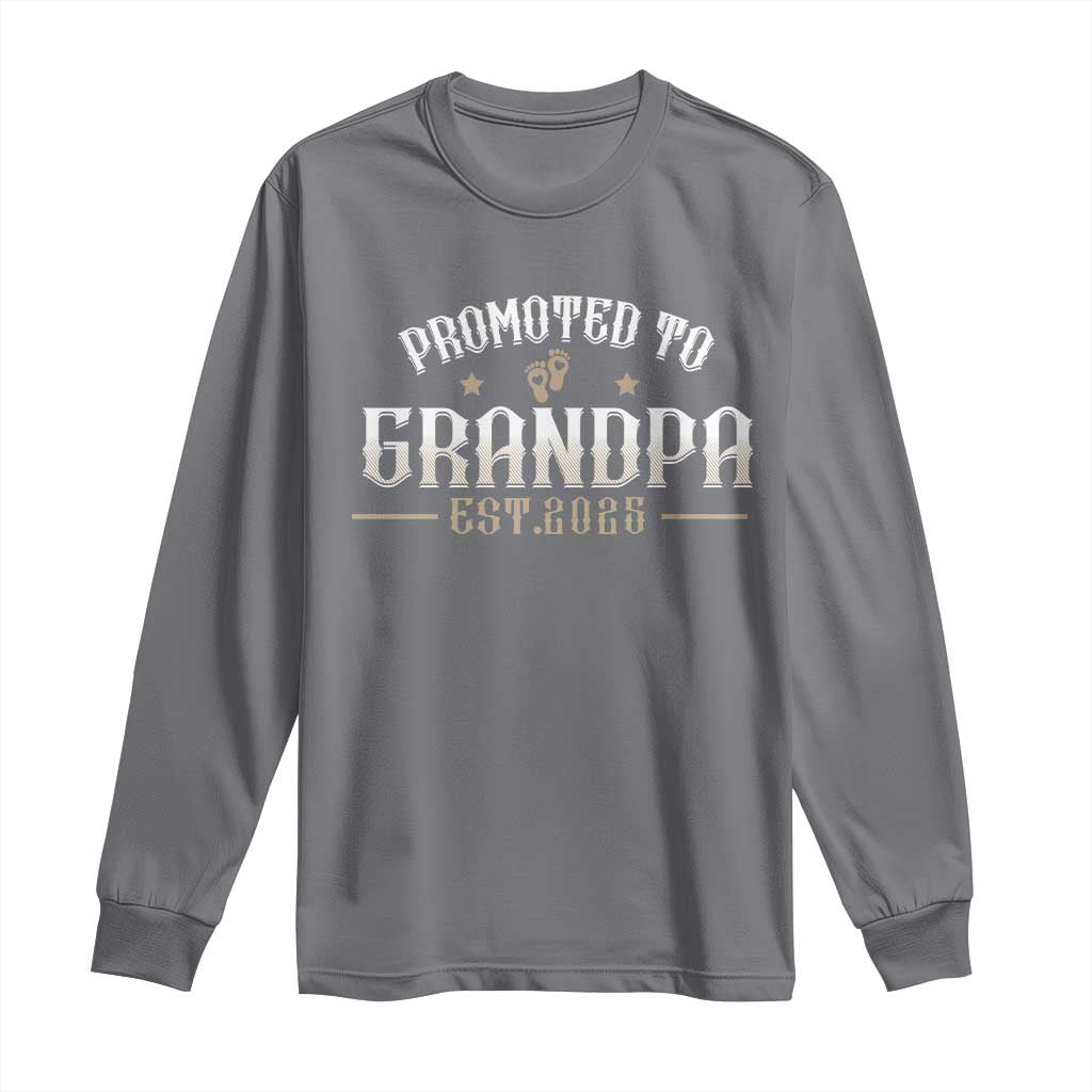 Retro Promoted To Grandpa est 2025 Long Sleeve Shirt