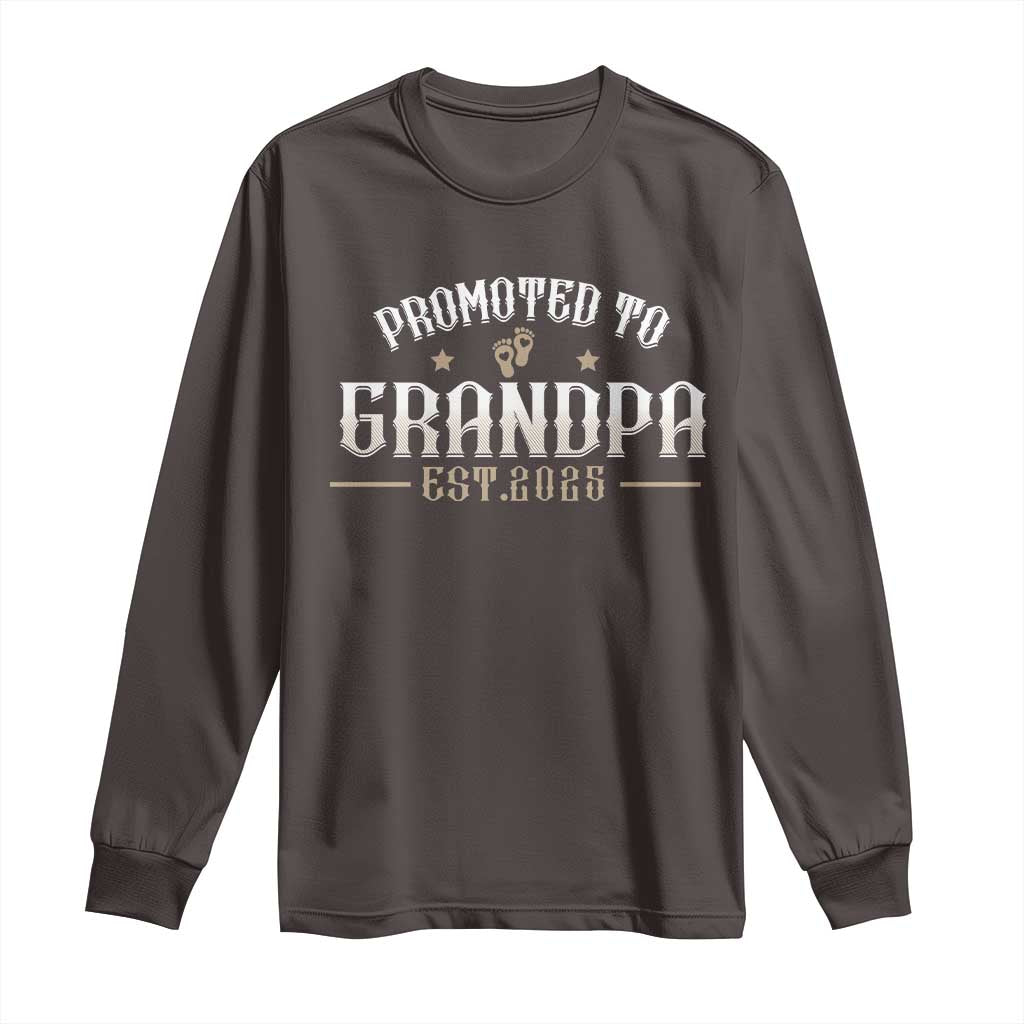 Retro Promoted To Grandpa est 2025 Long Sleeve Shirt