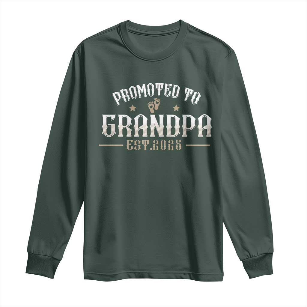 Retro Promoted To Grandpa est 2025 Long Sleeve Shirt