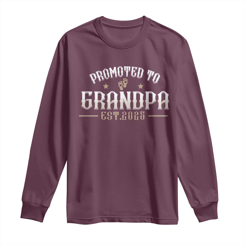 Retro Promoted To Grandpa est 2025 Long Sleeve Shirt