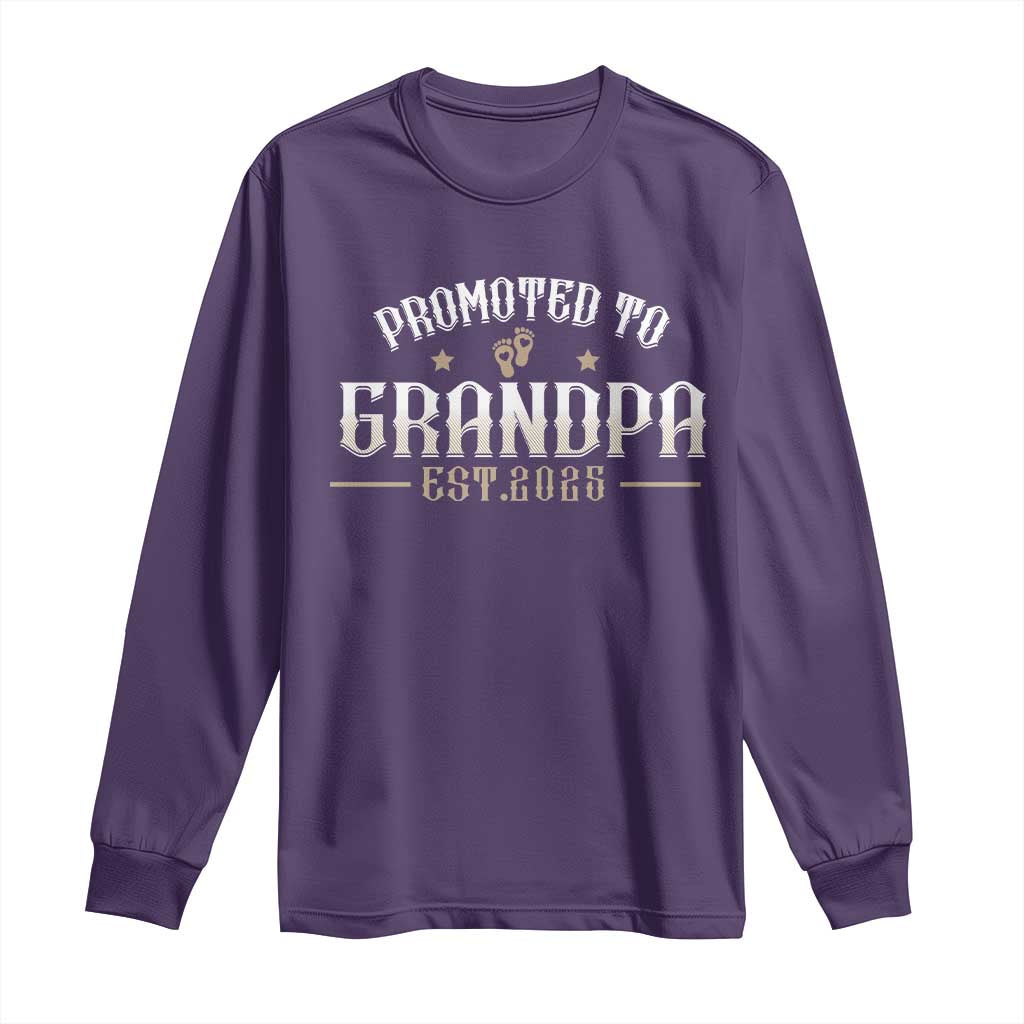 Retro Promoted To Grandpa est 2025 Long Sleeve Shirt