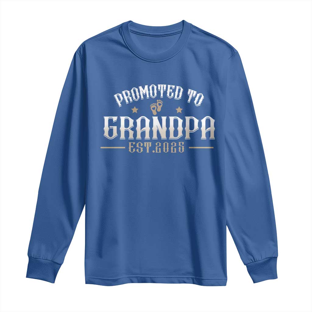 Retro Promoted To Grandpa est 2025 Long Sleeve Shirt