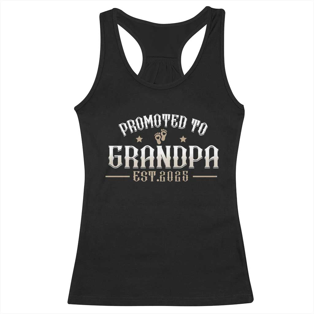 Retro Promoted To Grandpa est 2025 Racerback Tank Top