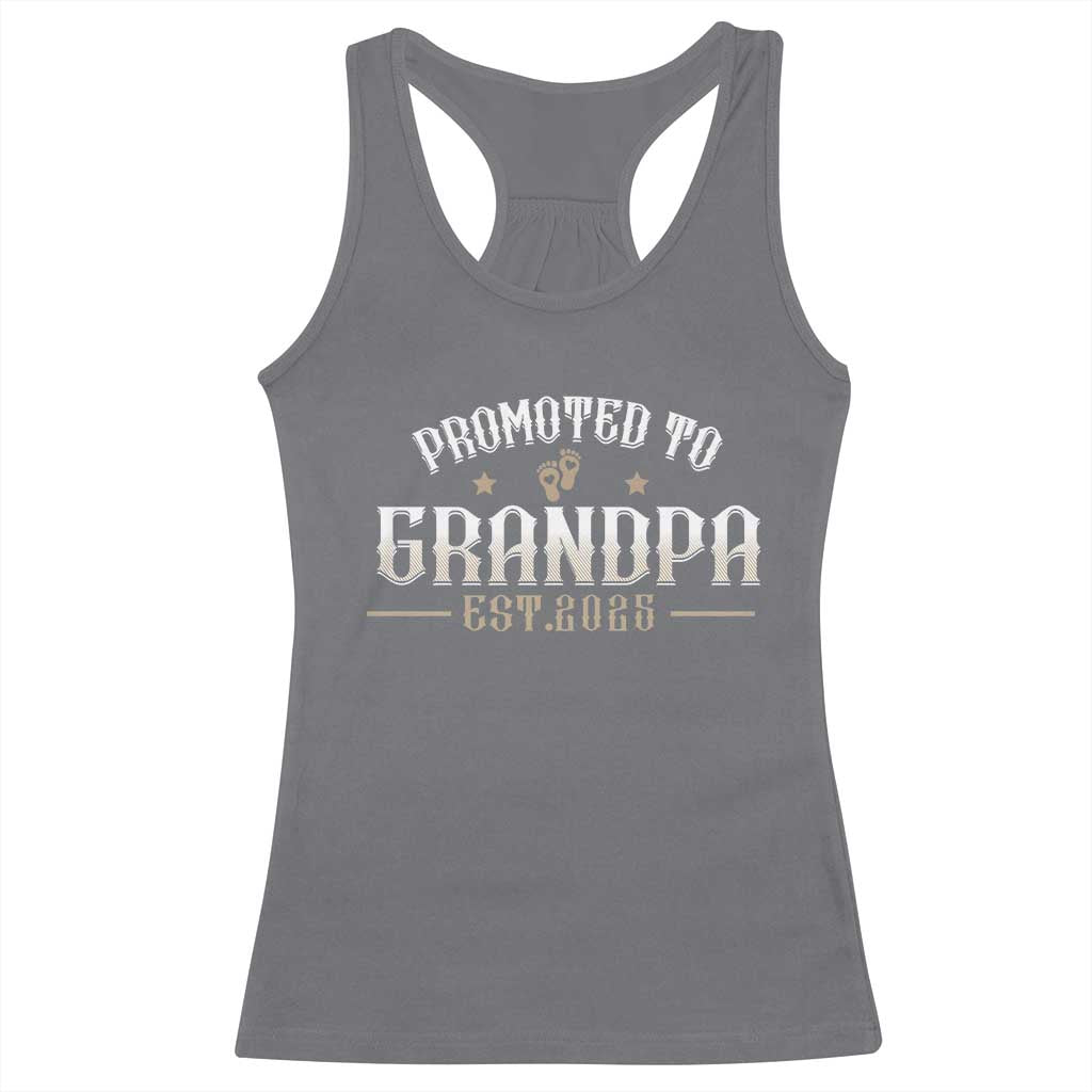Retro Promoted To Grandpa est 2025 Racerback Tank Top