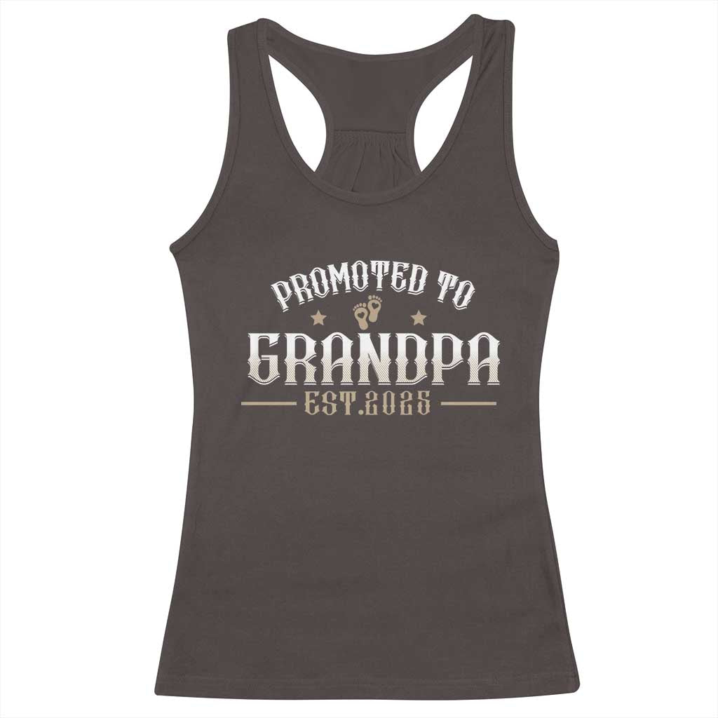 Retro Promoted To Grandpa est 2025 Racerback Tank Top
