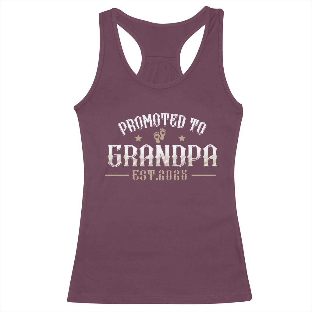 Retro Promoted To Grandpa est 2025 Racerback Tank Top