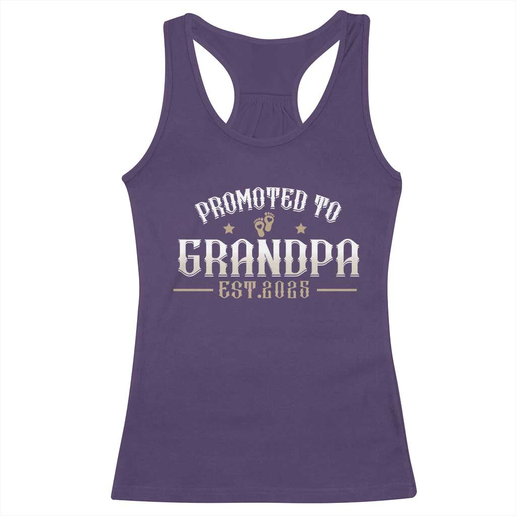 Retro Promoted To Grandpa est 2025 Racerback Tank Top