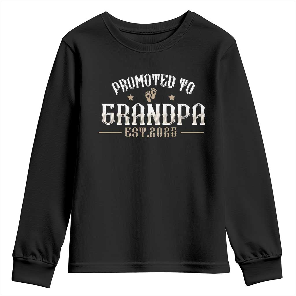 Retro Promoted To Grandpa est 2025 Youth Sweatshirt