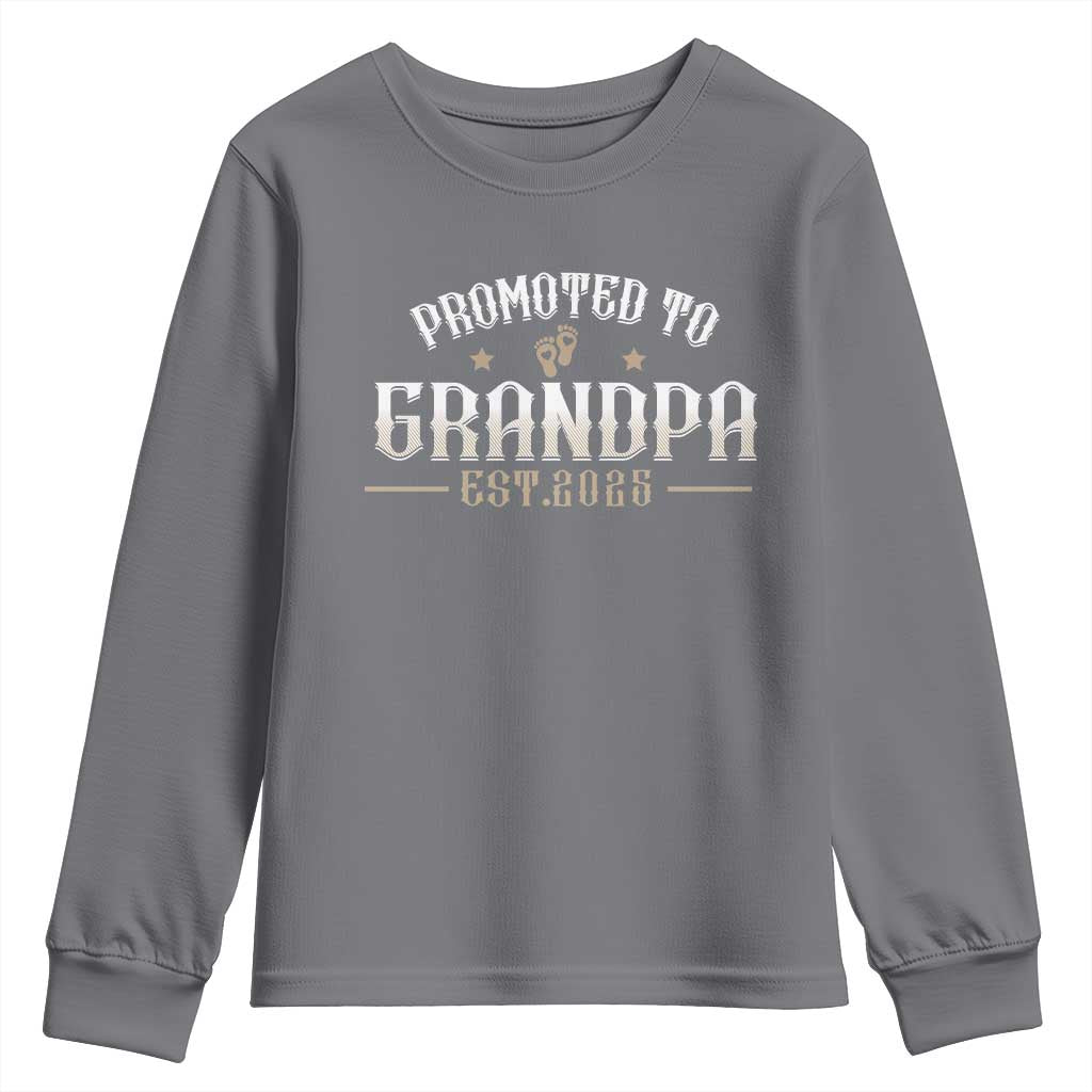 Retro Promoted To Grandpa est 2025 Youth Sweatshirt