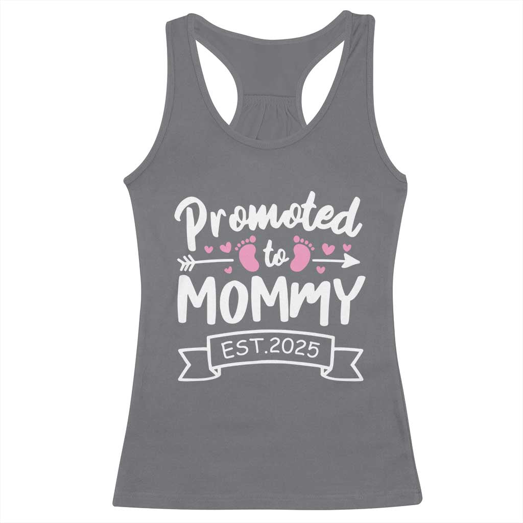 Promoted To Mommy Est 2025 Racerback Tank Top