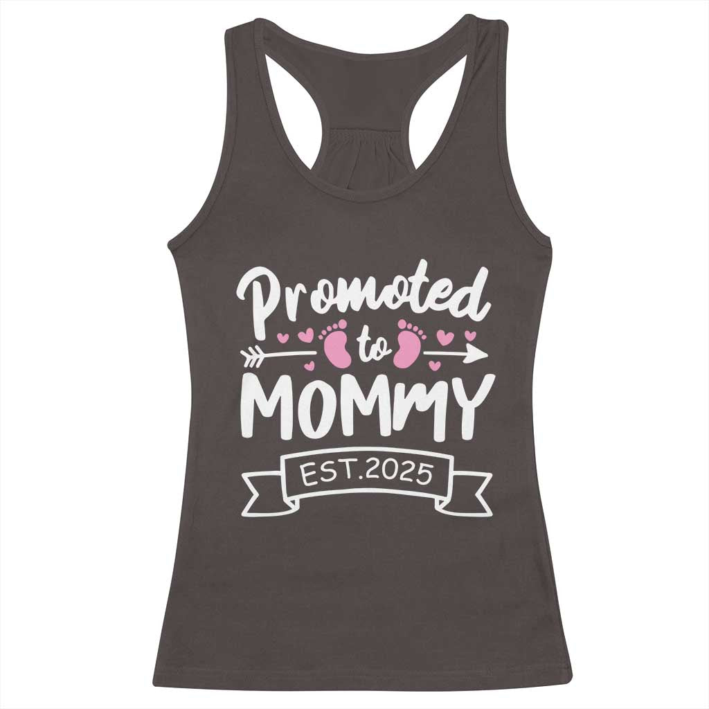 Promoted To Mommy Est 2025 Racerback Tank Top