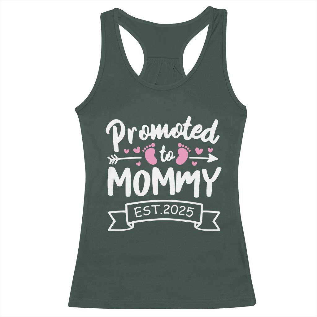 Promoted To Mommy Est 2025 Racerback Tank Top