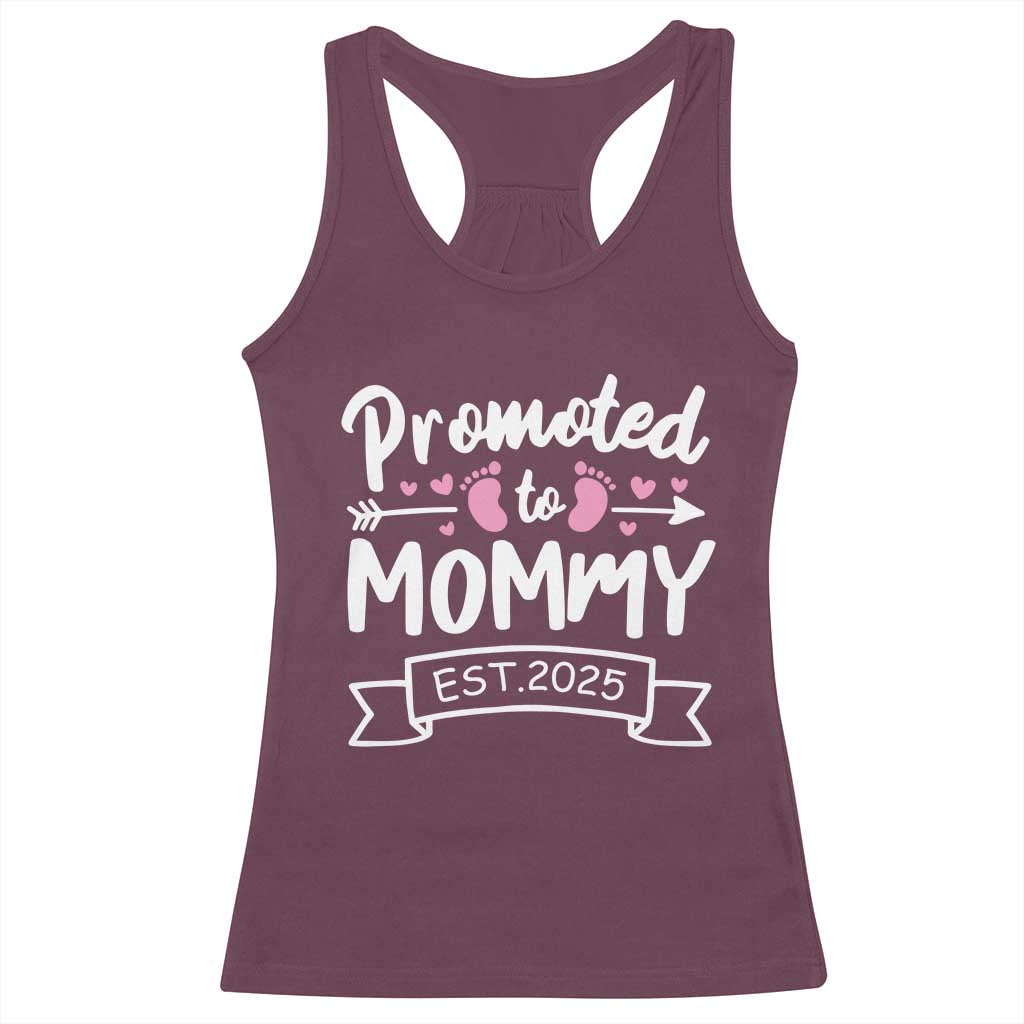 Promoted To Mommy Est 2025 Racerback Tank Top