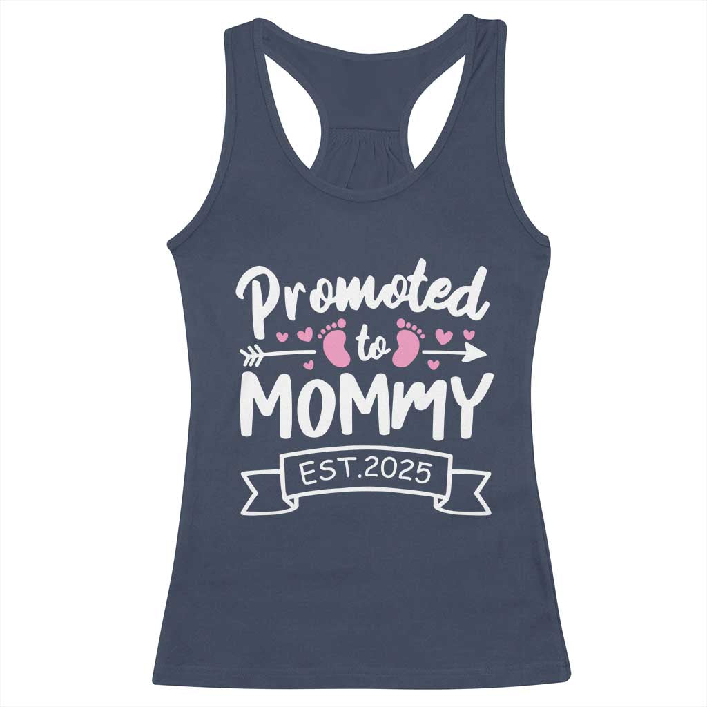Promoted To Mommy Est 2025 Racerback Tank Top