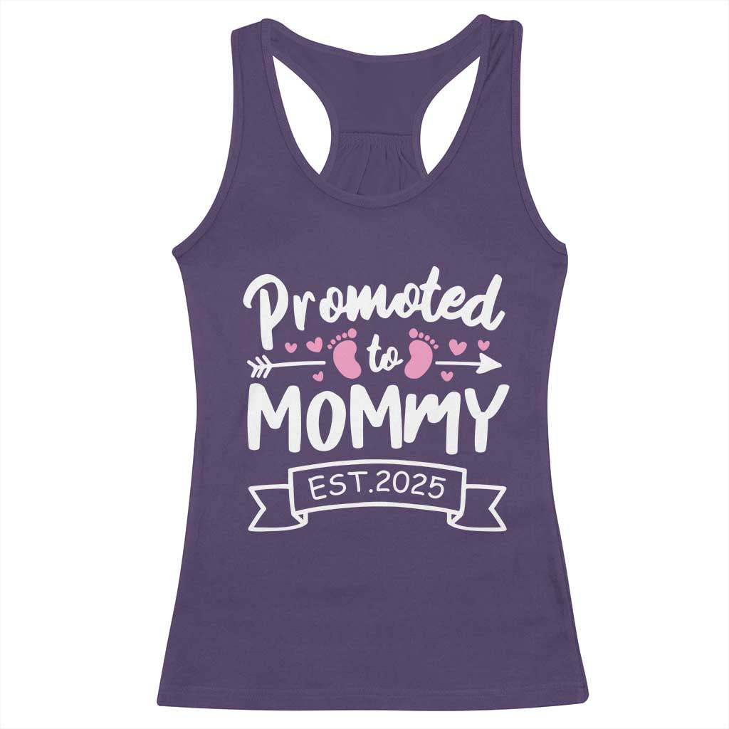 Promoted To Mommy Est 2025 Racerback Tank Top