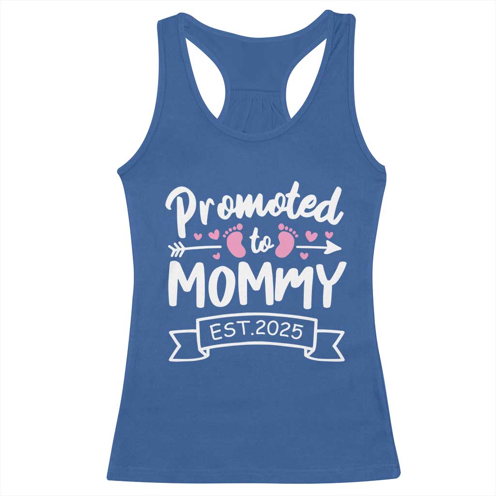 Promoted To Mommy Est 2025 Racerback Tank Top