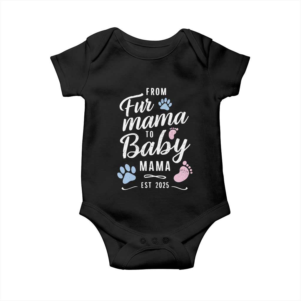 Funny From Fur Mama To Baby Mama Baby Onesie Dog Mom New Mom 2025