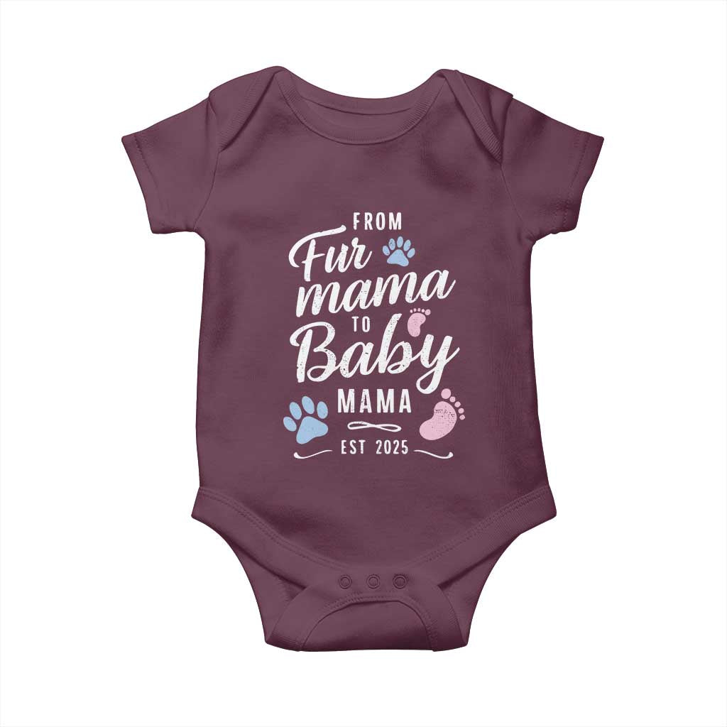 Funny From Fur Mama To Baby Mama Baby Onesie Dog Mom New Mom 2025