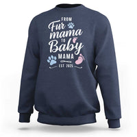 Funny From Fur Mama To Baby Mama Sweatshirt Dog Mom New Mom 2025
