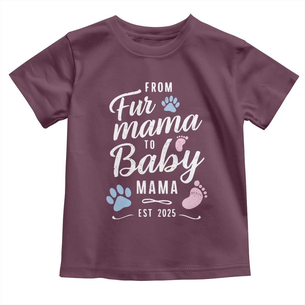 Funny From Fur Mama To Baby Mama Toddler T Shirt Dog Mom New Mom 2025