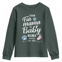Funny From Fur Mama To Baby Mama Youth Sweatshirt Dog Mom New Mom 2025