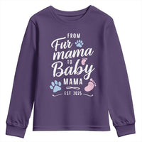Funny From Fur Mama To Baby Mama Youth Sweatshirt Dog Mom New Mom 2025