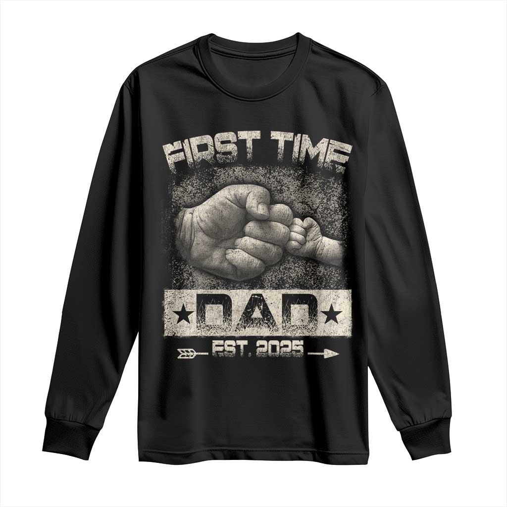 First Time Dad Est 2025 Long Sleeve Shirt