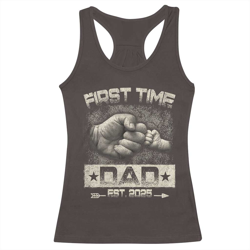 First Time Dad Est 2025 Racerback Tank Top