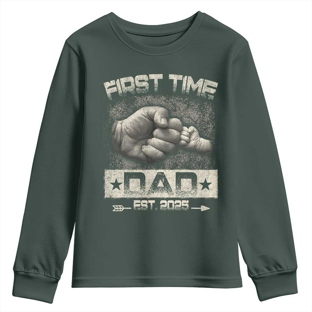 First Time Dad Est 2025 Youth Sweatshirt