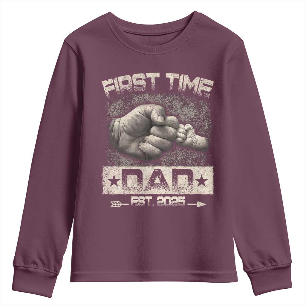 First Time Dad Est 2025 Youth Sweatshirt