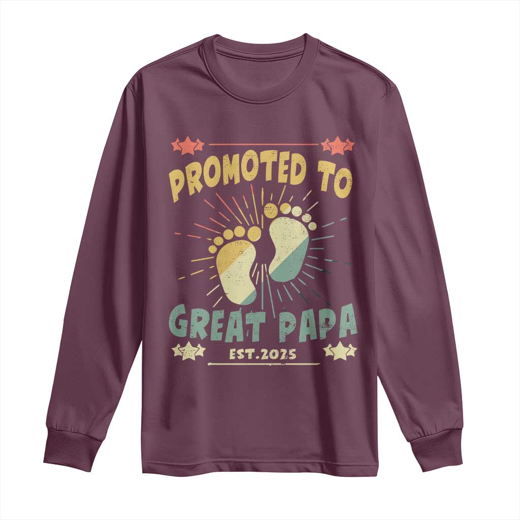 New Dad 2025 Long Sleeve Shirt Promoted to Great Papa
