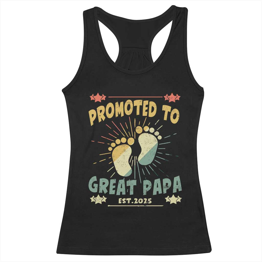 New Dad 2025 Racerback Tank Top Promoted to Great Papa