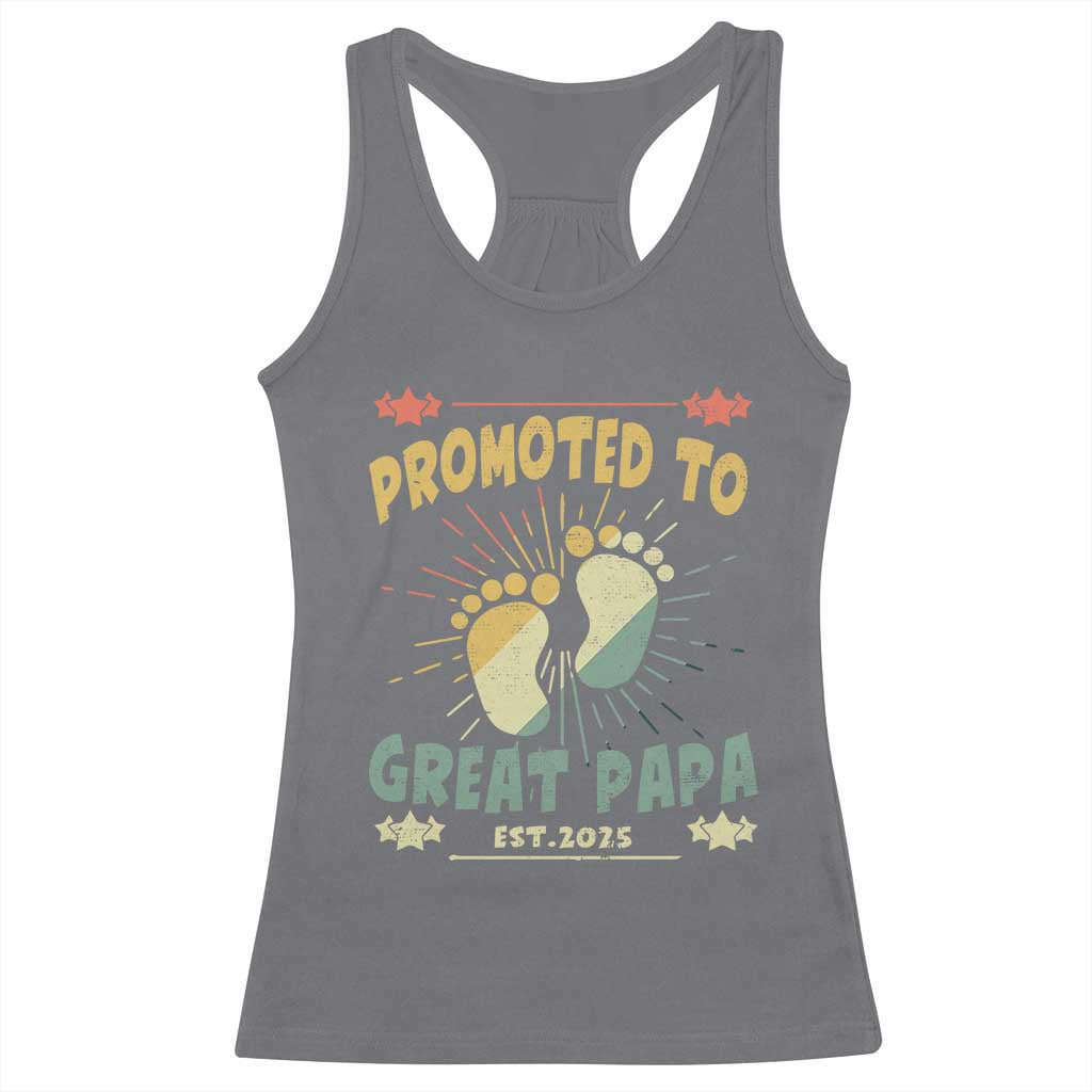 New Dad 2025 Racerback Tank Top Promoted to Great Papa