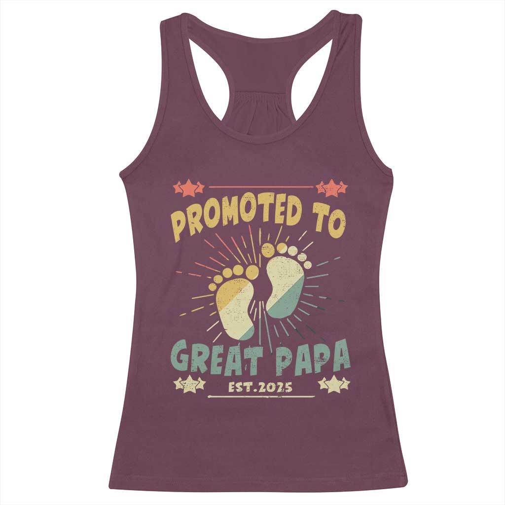 New Dad 2025 Racerback Tank Top Promoted to Great Papa