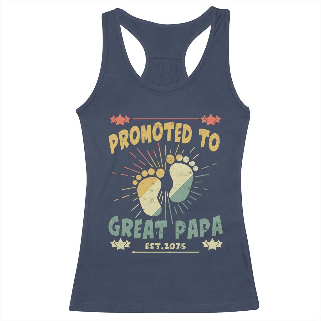 New Dad 2025 Racerback Tank Top Promoted to Great Papa