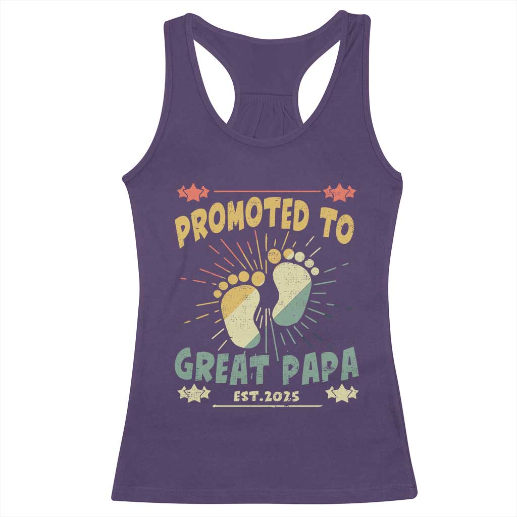 New Dad 2025 Racerback Tank Top Promoted to Great Papa