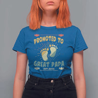 New Dad 2025 T Shirt For Women Promoted to Great Papa