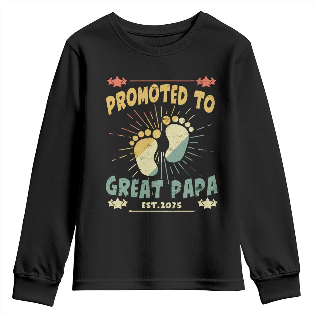 New Dad 2025 Youth Sweatshirt Promoted to Great Papa