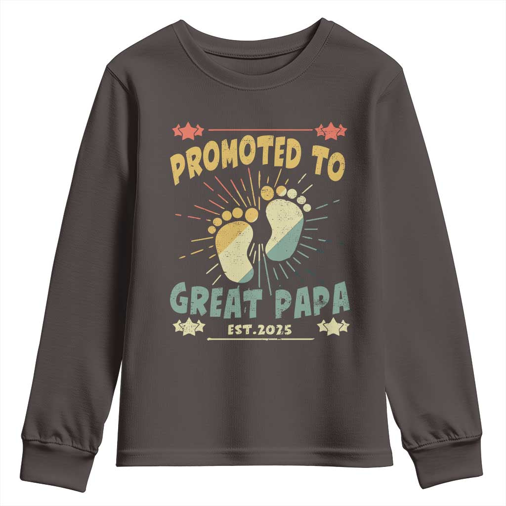 New Dad 2025 Youth Sweatshirt Promoted to Great Papa