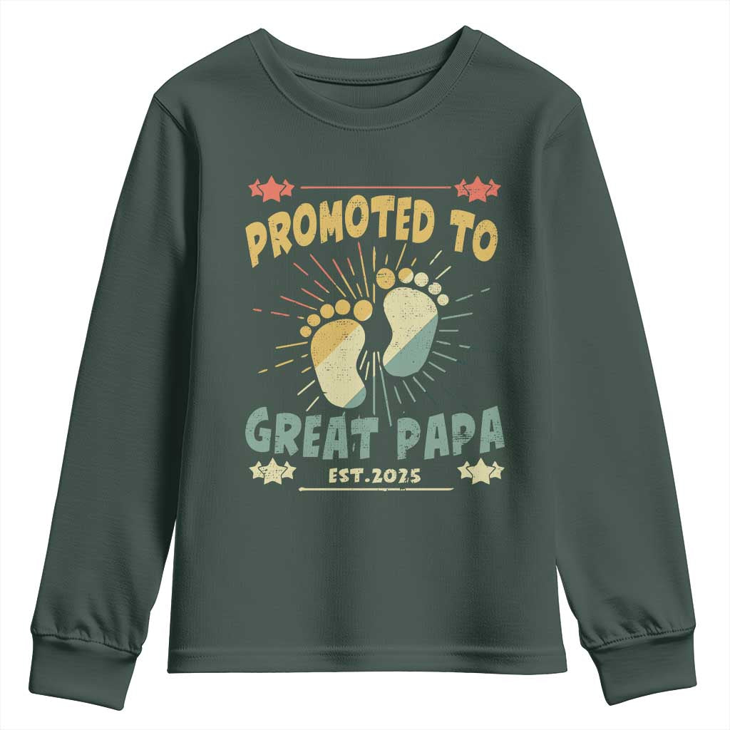 New Dad 2025 Youth Sweatshirt Promoted to Great Papa