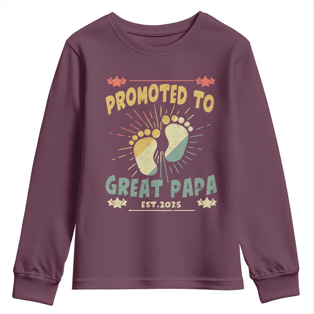 New Dad 2025 Youth Sweatshirt Promoted to Great Papa