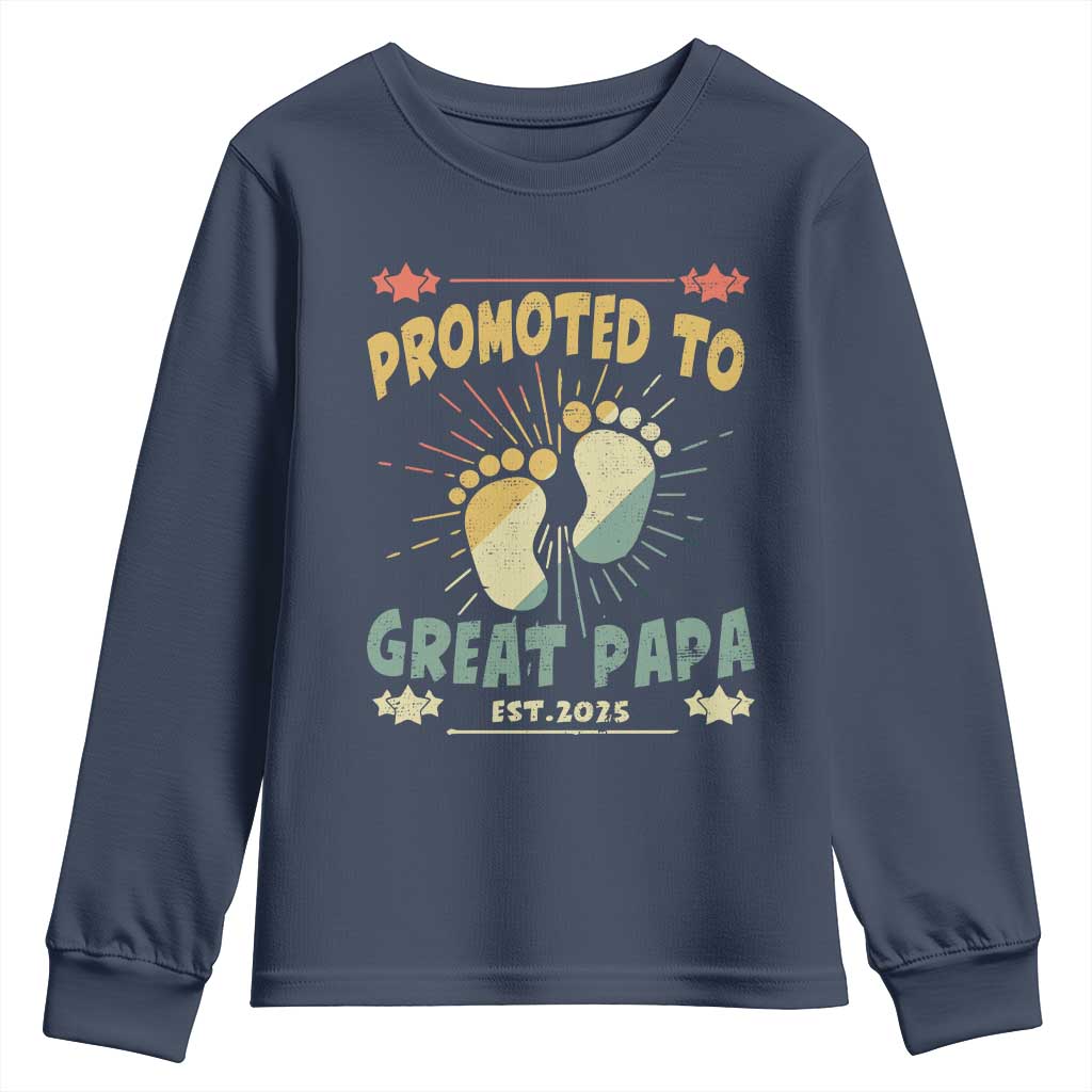 New Dad 2025 Youth Sweatshirt Promoted to Great Papa